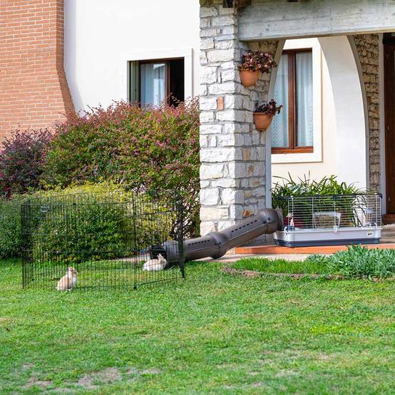 Ferplast - Ferplast Enclos Lapin FREERUN MEDIUM, Lapins, Cochon d'Inde, Cloture, Enclos pour Lapins, Animaux Domestiques, Diamètre 140 x 76,5 cm, avec Poignées - Image 3
