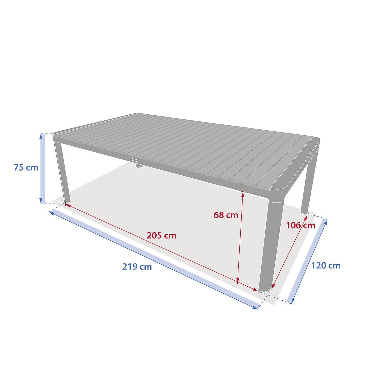 Hesperide - Table de jardin rectangulaire "Paradize" noyer & graphite 10 places en aluminium - Hespéride - Image 7