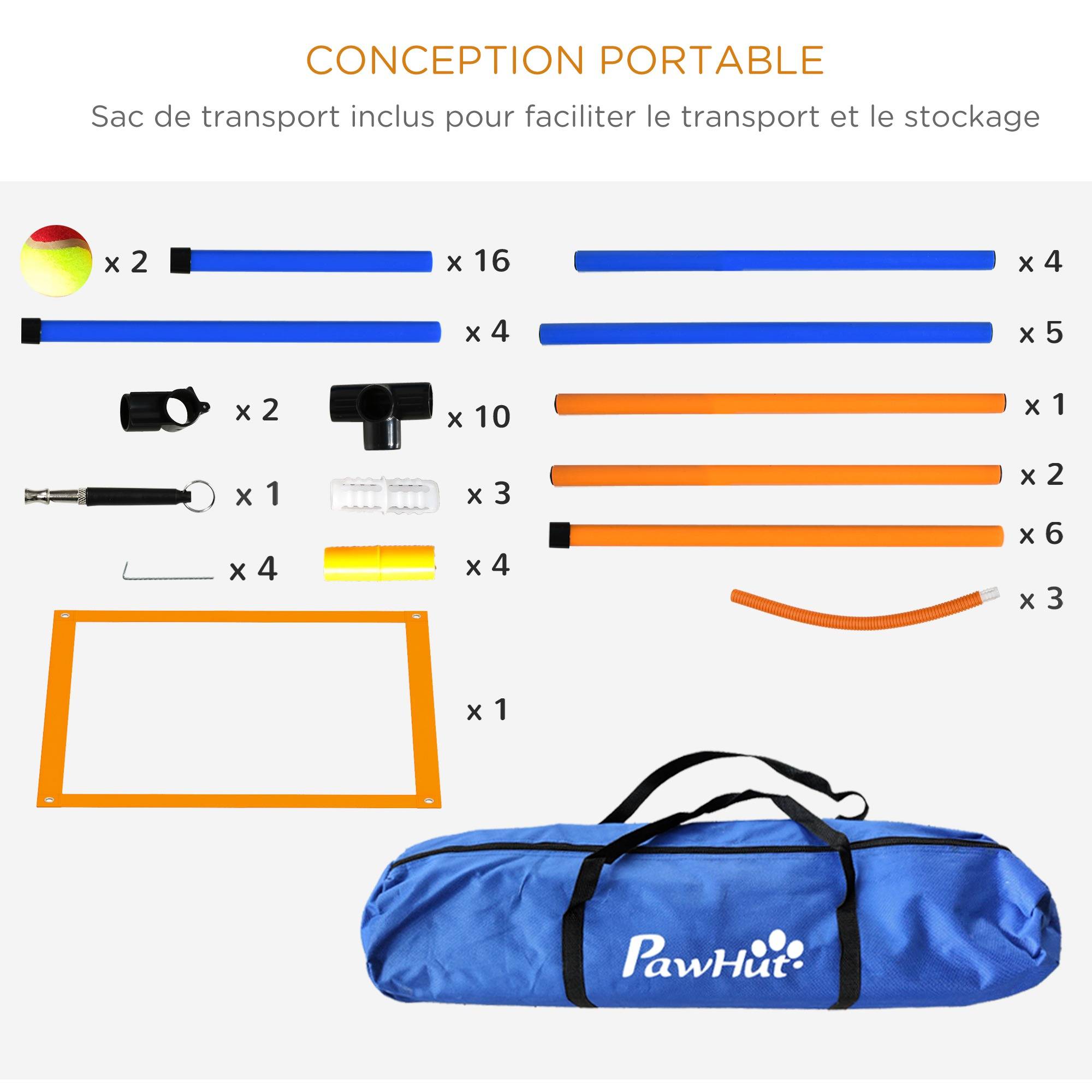 Kit d'agilité pour chien plastique multicolore 352 x 66 x 69 cm - PANGIVO - Image 9