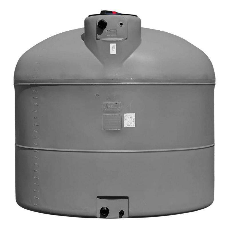 Cuve récupération eau de pluie 300L - Réservoir aérien cylindrique Gris - Polyéthylène - ELBI PA - Image 1