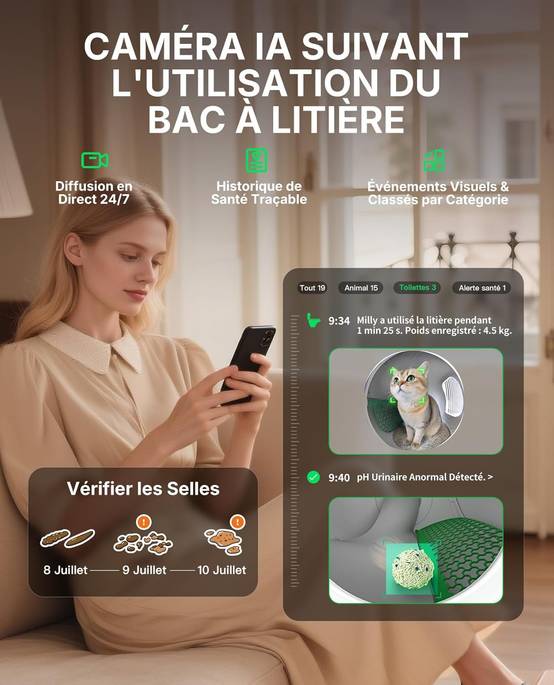Litière automatique pour chat Purobot Max Pro 2.0 avec caméra IA entrée élargie - Petkit - Image 4