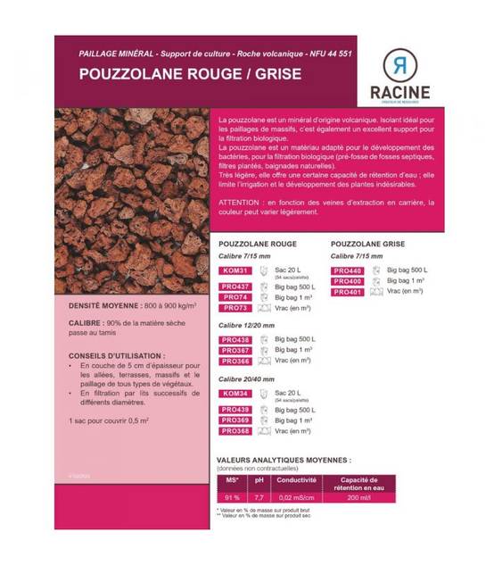 Paillage minéral en pouzzolane rouge 20/40mm, 10 sacs de 20 litres - KOM34-54x20 - Image 2