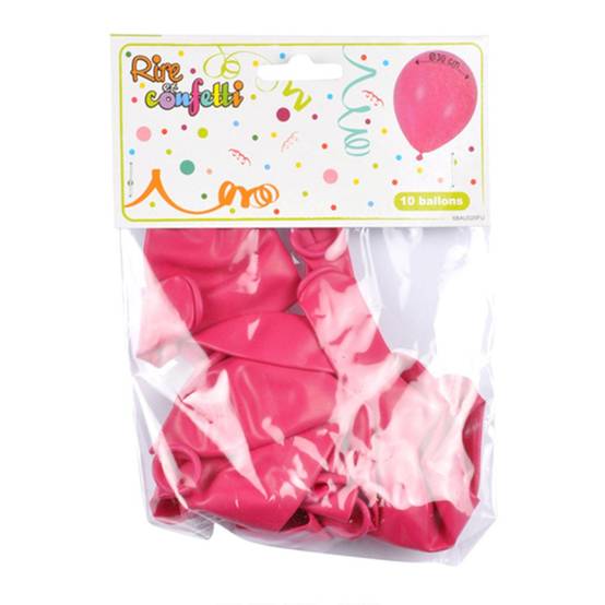 Lot de 10 Ballons en Latex "Gonflables" 30cm Fuchsia - Image 2