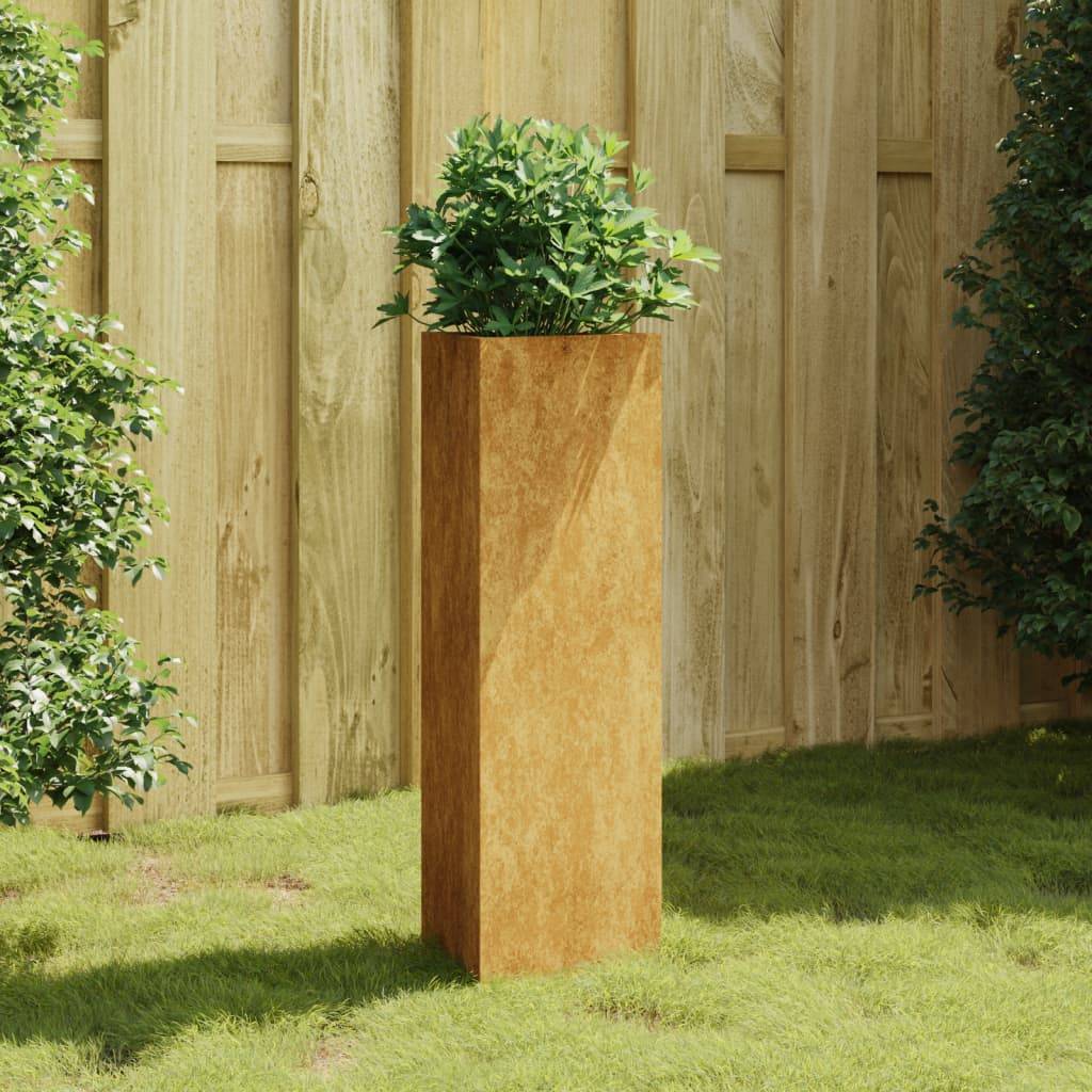 Jardinière - Bac à fleurs - Pot de fleurs 30x26x75 cm acier corten Couleur évolue - Image 2