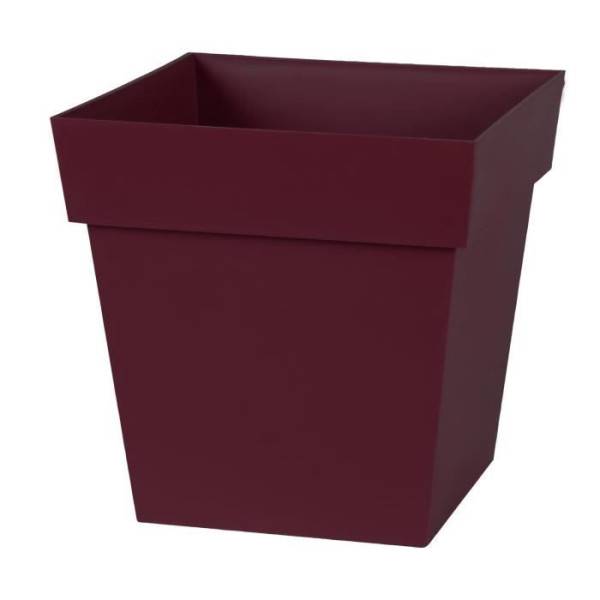 Eda Pot De Fleur Carré Toscane 32 Cm - Volume 22 L - 32 X 32 X 32 Cm - Rouge Bourgogne - Image 2