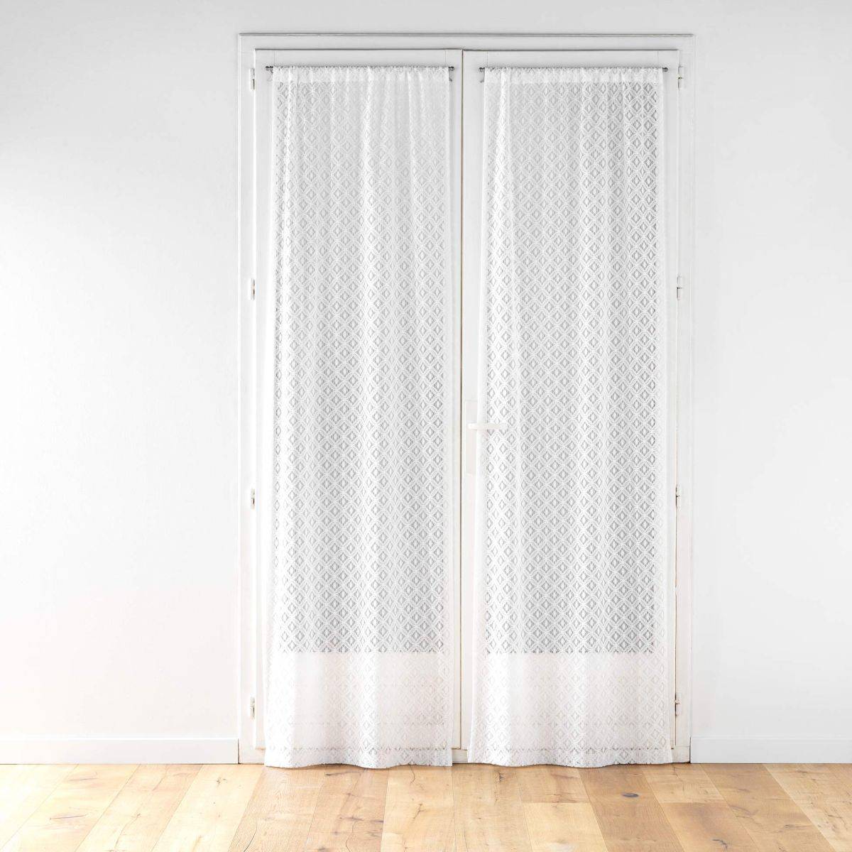 Paire de Voilages Maille "Odilia" 70x240cm Blanc - Image 1