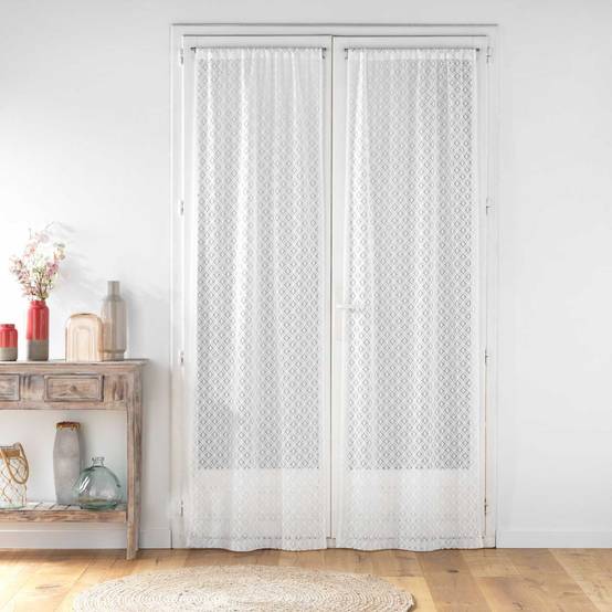 Paire de Voilages Maille "Odilia" 70x240cm Blanc - Image 2