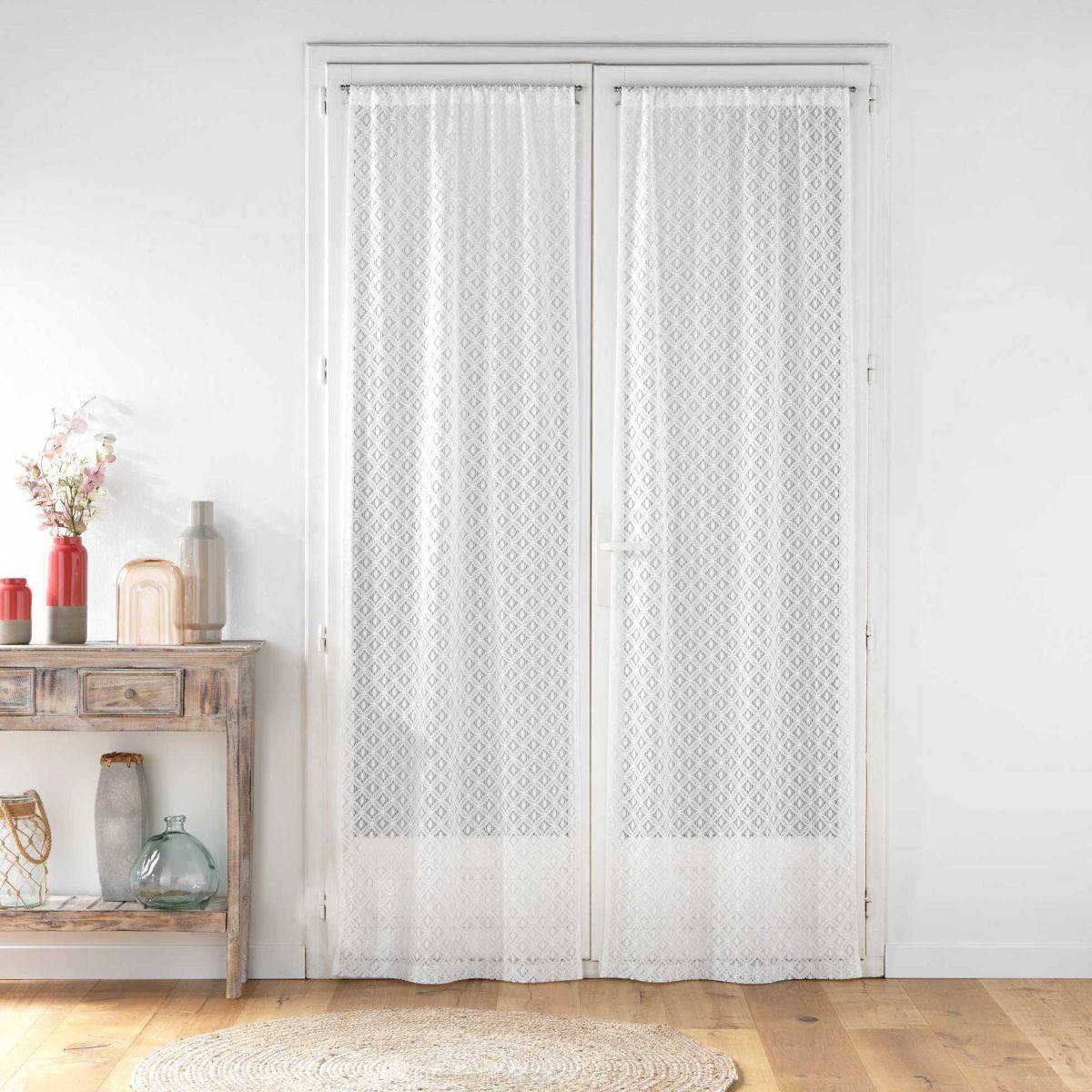 Paire de Voilages Maille "Odilia" 70x240cm Blanc - Image 2