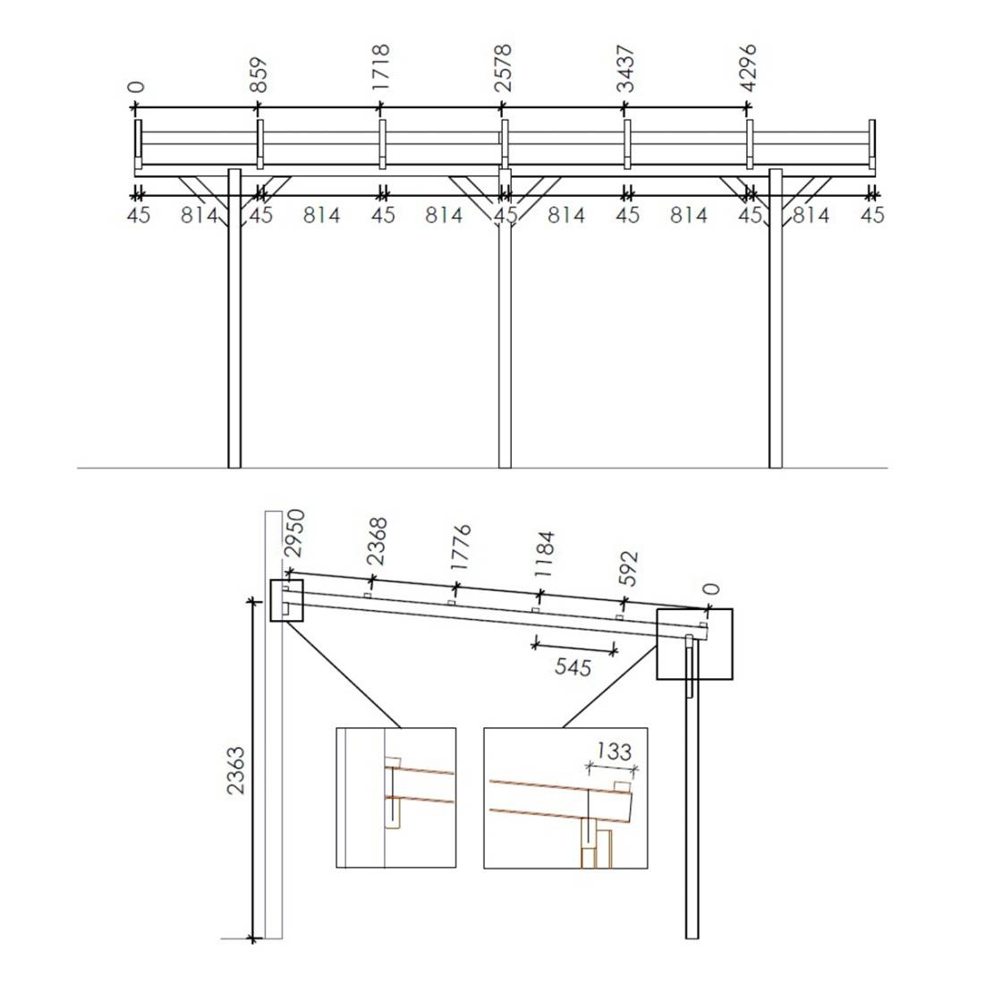 Altanka - Carport, abri de voiture 3x5.24 m - 15 m2 - couverture PVC - CAR7-2PVCTR - ALTANKA - Image 5