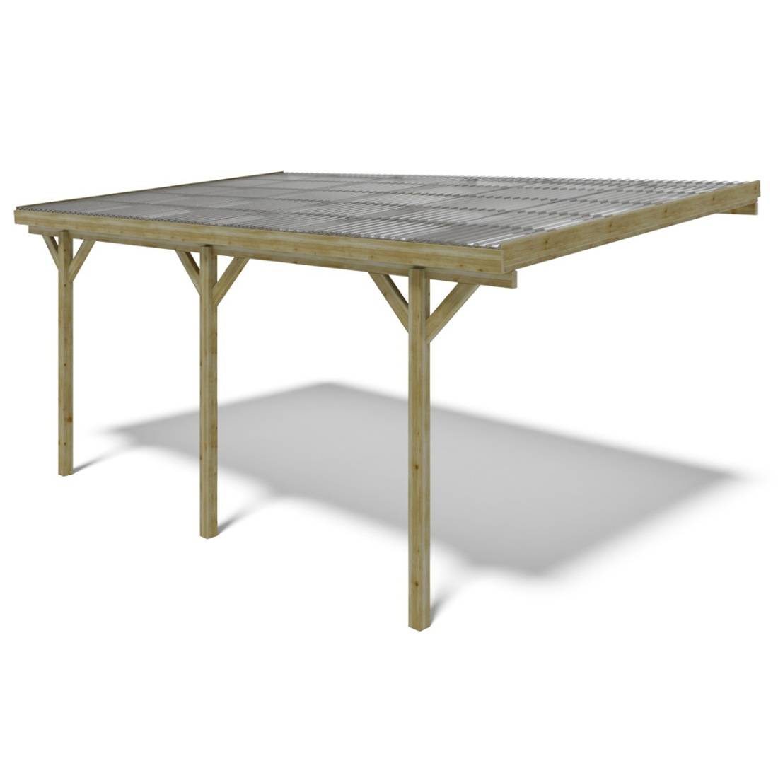 Altanka - Carport, abri de voiture 3x5.24 m - 15 m2 - couverture PVC - CAR7-2PVCTR - ALTANKA - Image 1