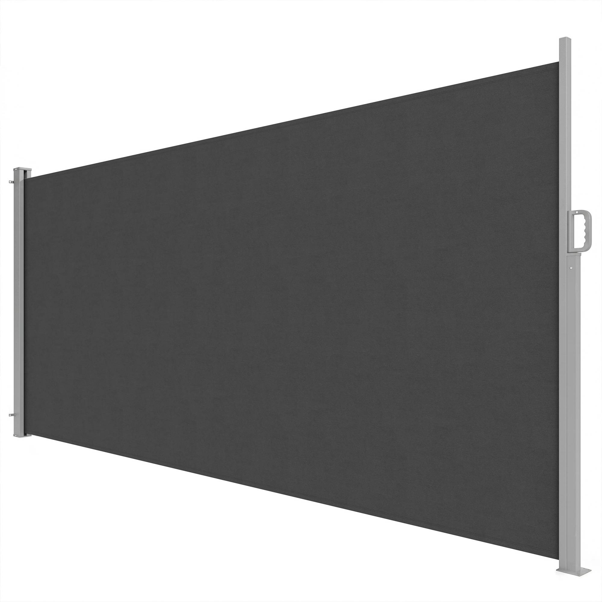 Sans Marque - Store latéral rétractable imperméable et résistant aux UV 50+, en aluminium, acier et polyester, 420 x 185 cm, gris foncé - Image 1