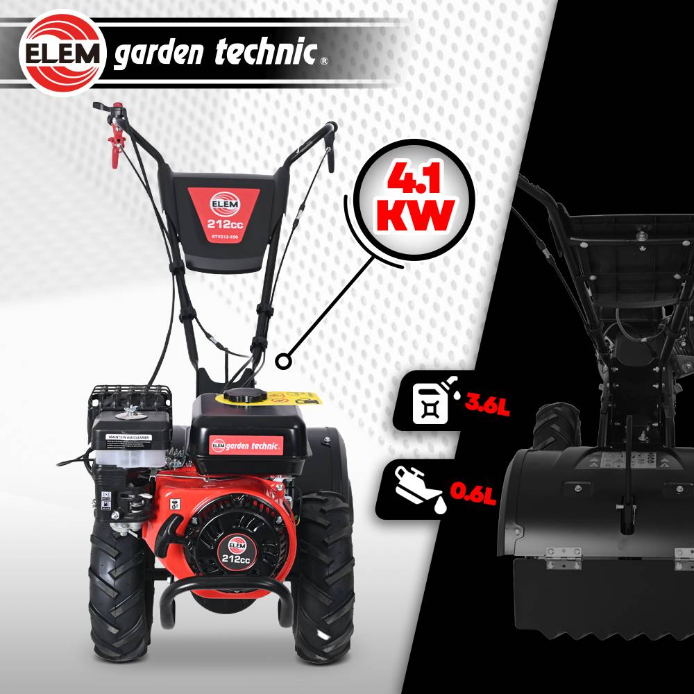 Elem Garden Technic - Rotovateur 212cc largeur de travail 50cm - Image 4