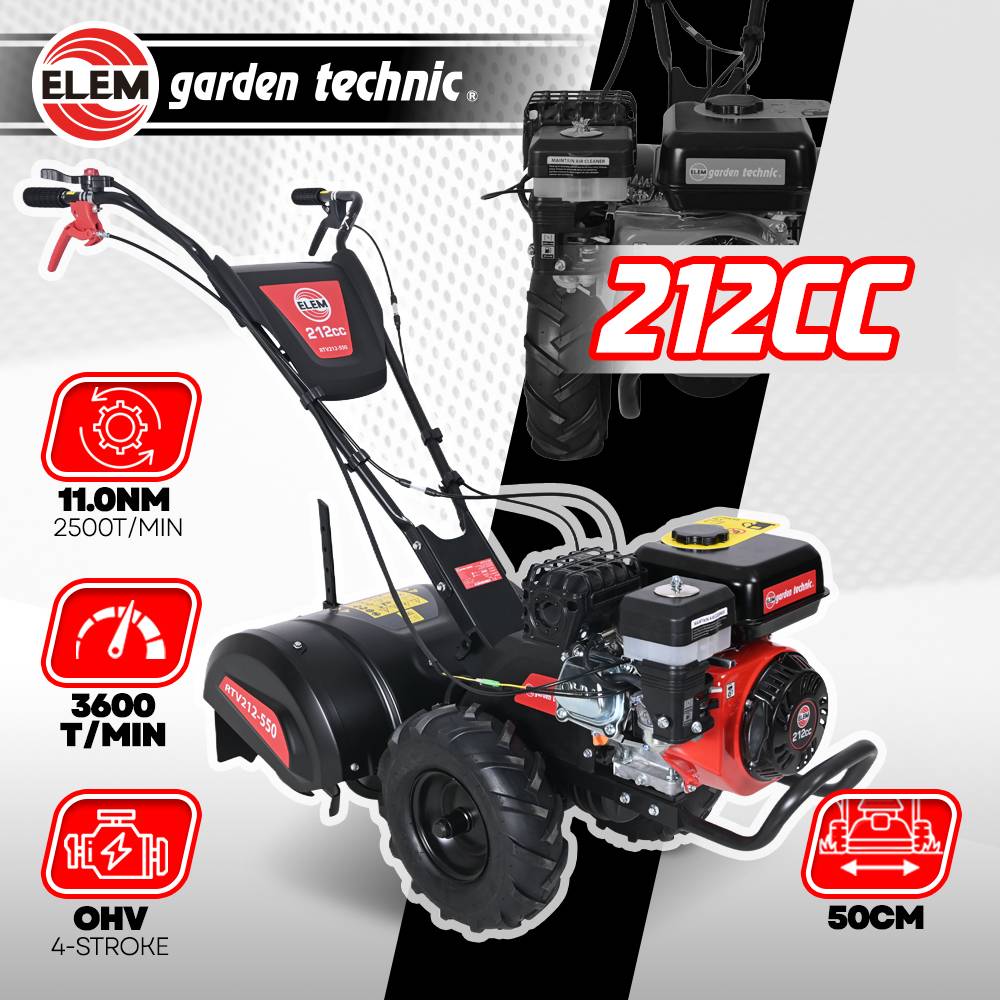 Elem Garden Technic - Rotovateur 212cc largeur de travail 50cm - Image 2