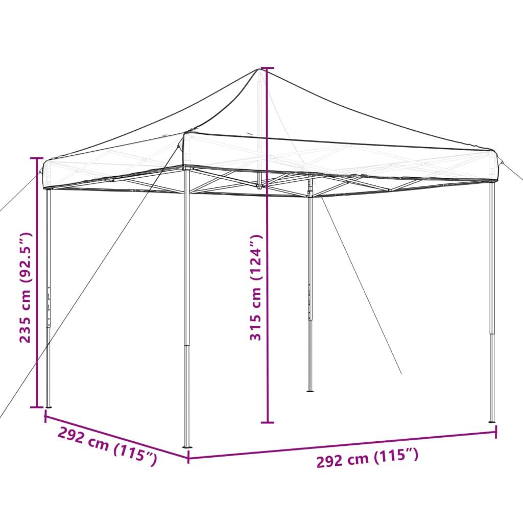 Vidaxl - Tente de réception pliable escamotable marron 292x292x315 cm vidaXL 4004918 - Image 3