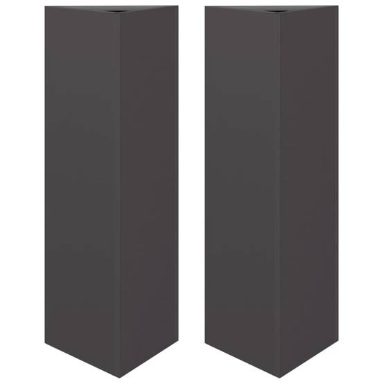 ComfortXL - Jardinière triangulaire acier pour terrasse plantes et fleurs 30x26x75cm noir - ComfortXL Outdoor Living - Image 2