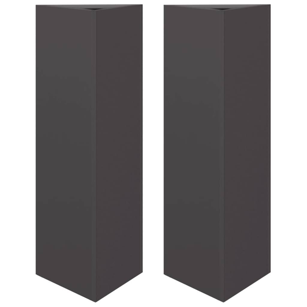 ComfortXL - Jardinière triangulaire acier pour terrasse plantes et fleurs 30x26x75cm noir - ComfortXL Outdoor Living - Image 2