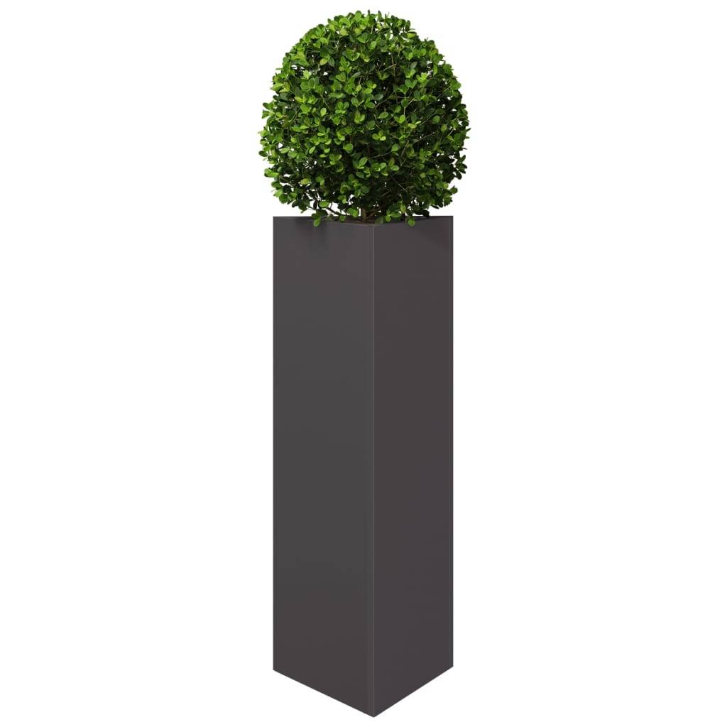 ComfortXL - Jardinière triangulaire acier pour terrasse plantes et fleurs 30x26x75cm noir - ComfortXL Outdoor Living - Image 4