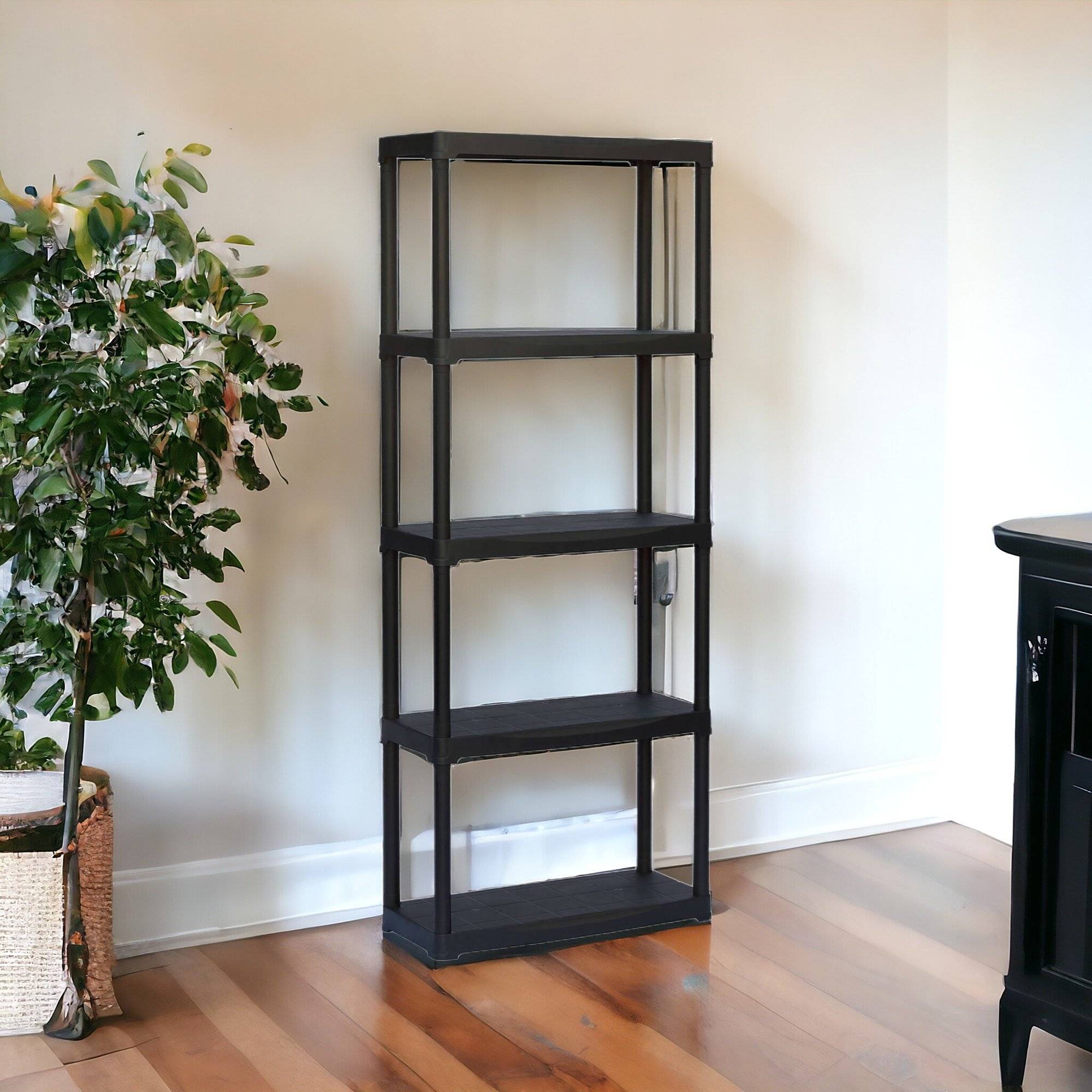Dmora - Armoire d'extérieur Dammendol, Etagère d'extérieur, Armoire de balcon polyvalente, Armoire d'extérieur, Anthracite, 70x30h176 cm - Dmora - Image 2