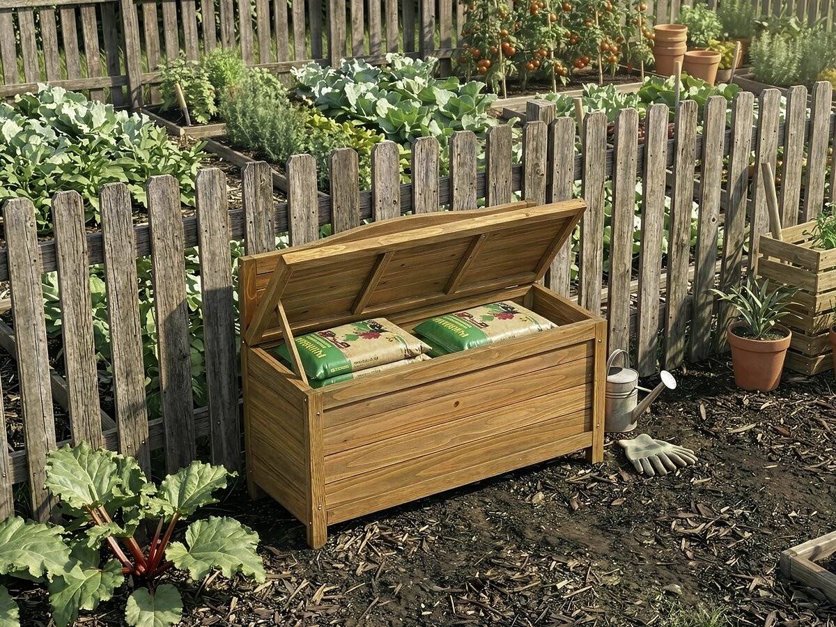 Habitat Et Jardin - Banc Coffre De Jardin En Bois "ben" - 90 X 33 X 60 Cm - Marron -habitat Et Jardin - Image 4