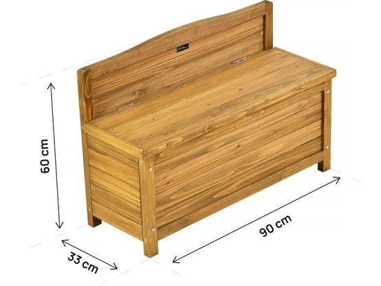 Habitat Et Jardin - Banc Coffre De Jardin En Bois "ben" - 90 X 33 X 60 Cm - Marron -habitat Et Jardin - Image 3