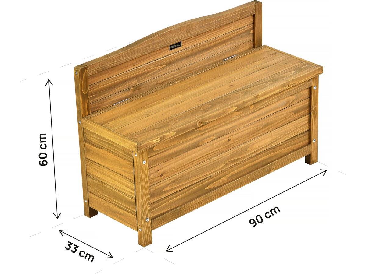 Habitat Et Jardin - Banc Coffre De Jardin En Bois "ben" - 90 X 33 X 60 Cm - Marron -habitat Et Jardin - Image 3