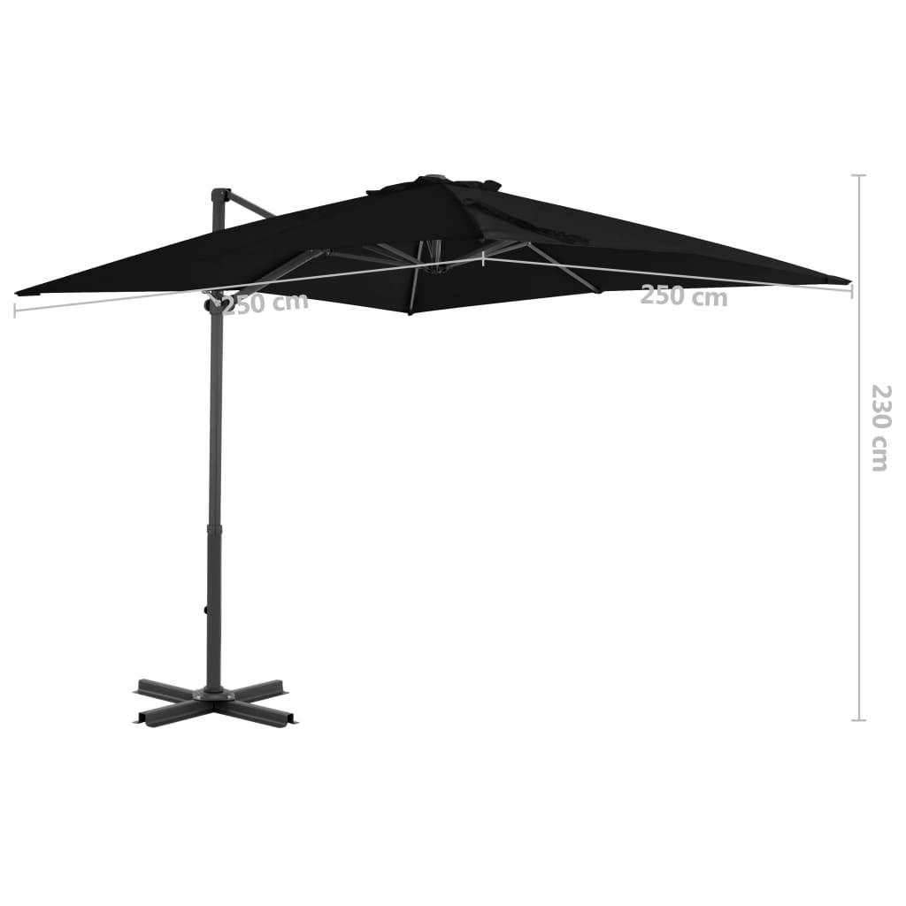 Helloshop26 - Parasol déporté et mât en aluminium 250 x 250 cm noir - Image 7