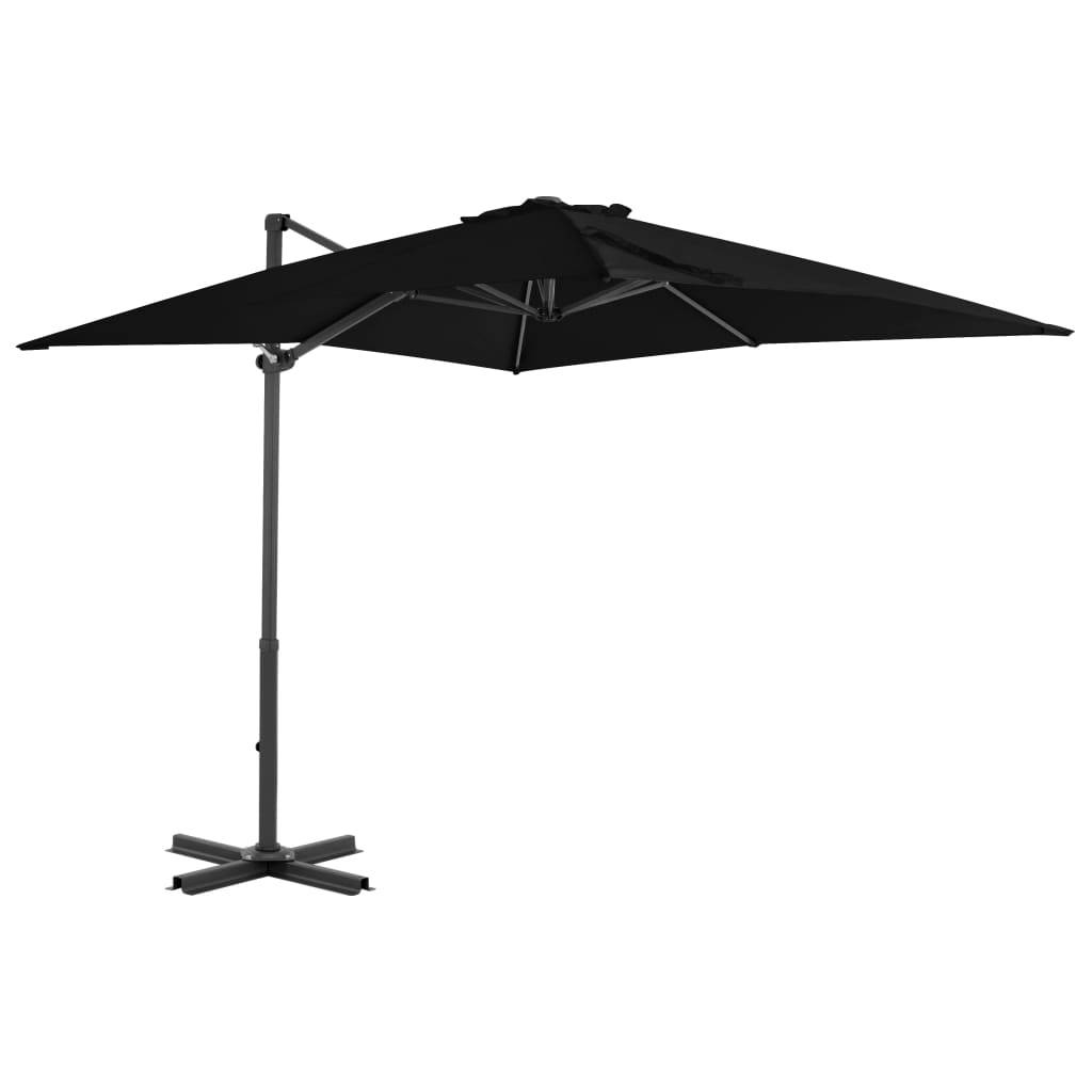 Helloshop26 - Parasol déporté et mât en aluminium 250 x 250 cm noir - Image 1