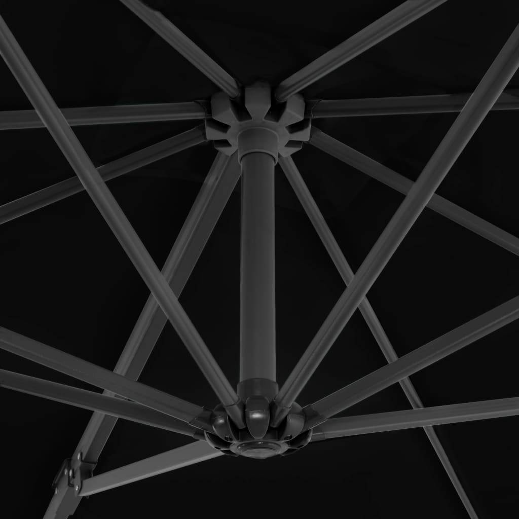 Helloshop26 - Parasol déporté et mât en aluminium 250 x 250 cm noir - Image 5