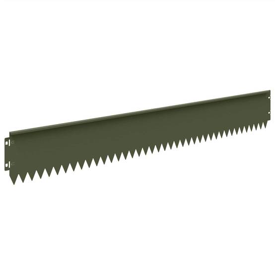 Bordure aménagement acier pour extérieurs lignes épurées 20 pcs 103x15cm vert olive - ComfortXL Outdoor Living - Image 6