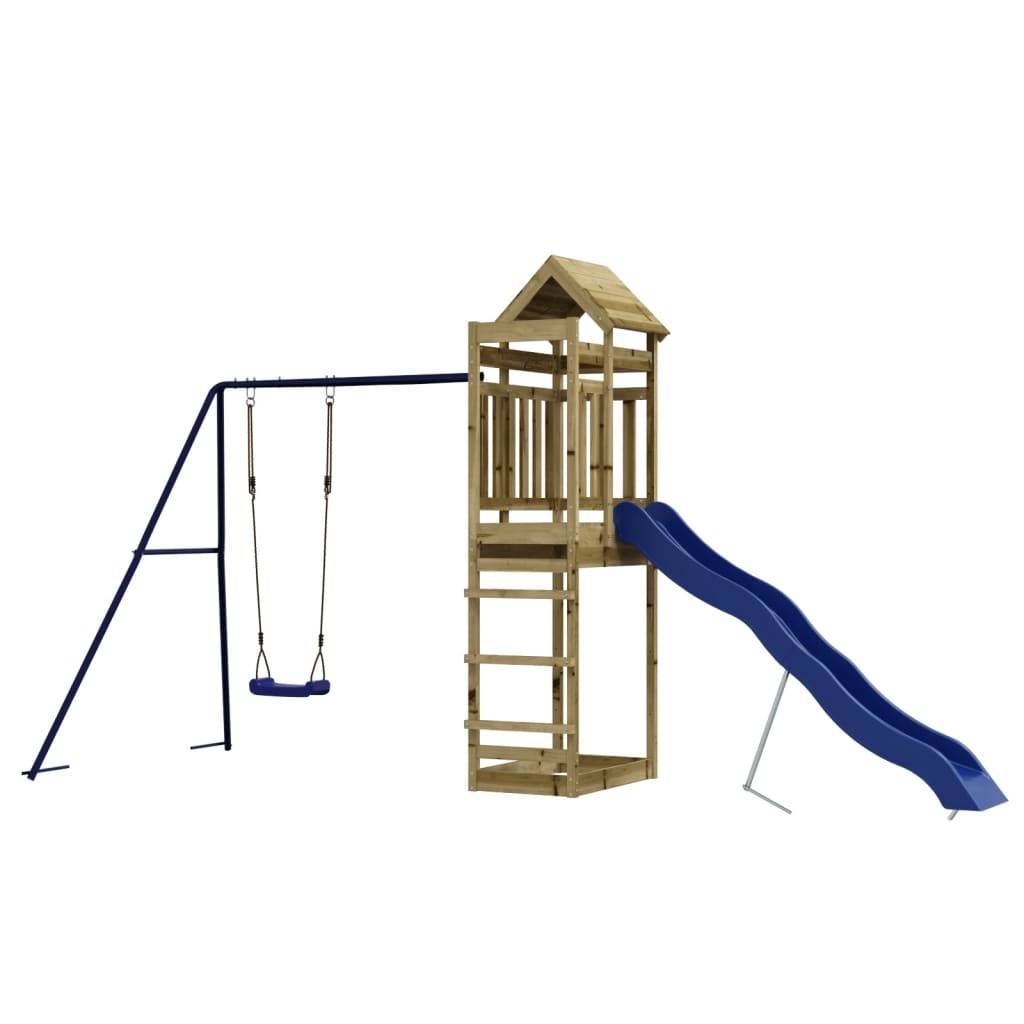 Aire de jeux d'extérieur - Jeu Plein air enfant bois de pin imprégné-JU1689 - Image 4