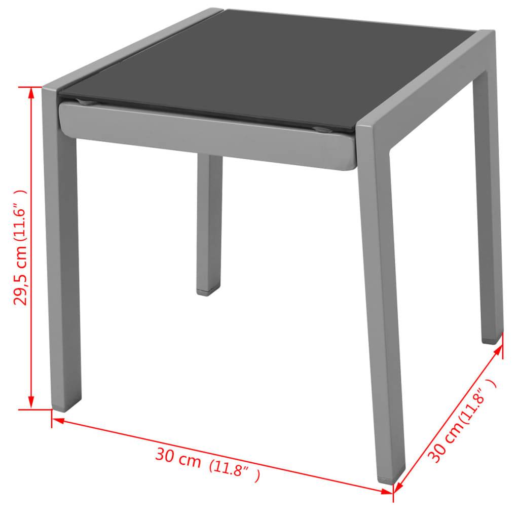 Helloshop26 - Lot de deux chaises longues transat avec table aluminium noir - Image 6