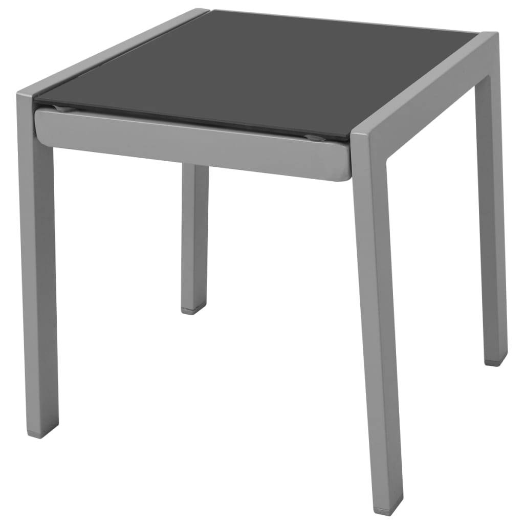 Helloshop26 - Lot de deux chaises longues transat avec table aluminium noir - Image 2
