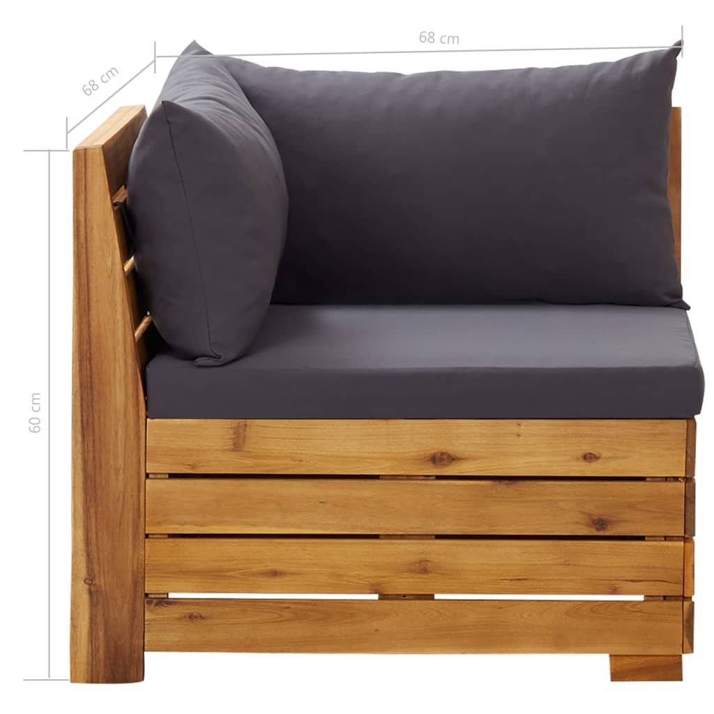 Vidaxl - Salon de jardin 8 pcs avec coussins Bois d'acacia Gris foncé vidaXL 46683 - Image 3