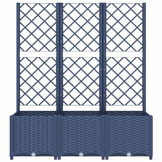 Vidaxl - Jardinière avec treillis bleu gris 120x40x136 cm PP vidaXL 318253 - Image 4
