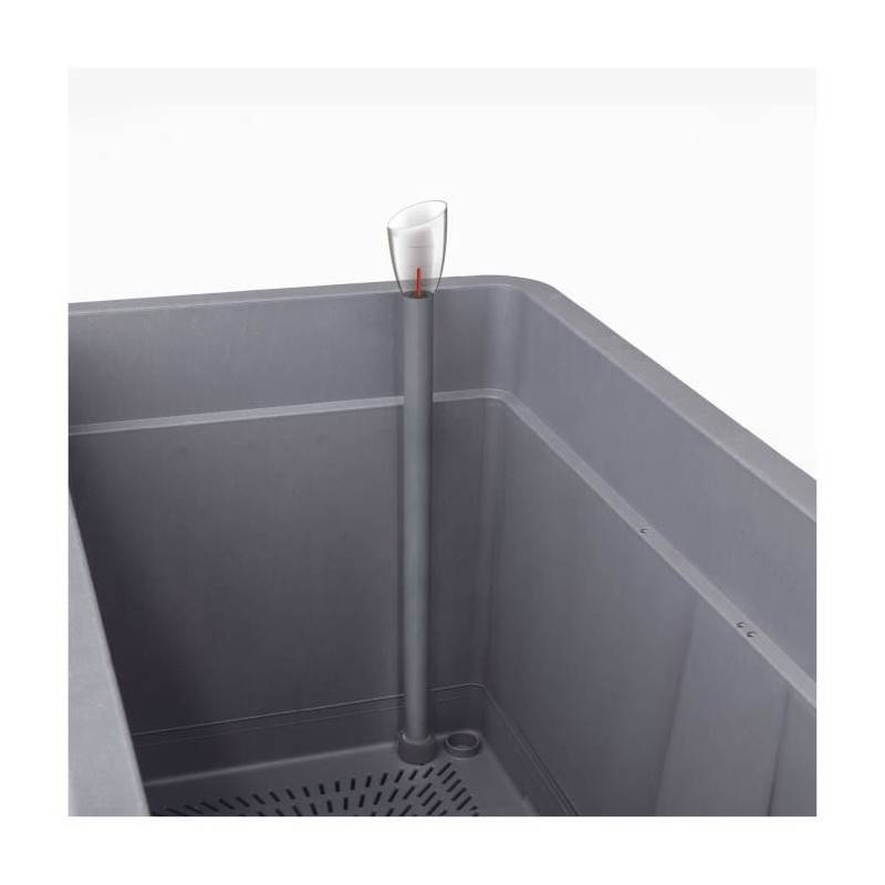 Deroma - Pot De Fleur Cube - Deroma - Cosmo - Ashgrey - A Réserve D'eau - Roulettes - 38 Cm - Image 5