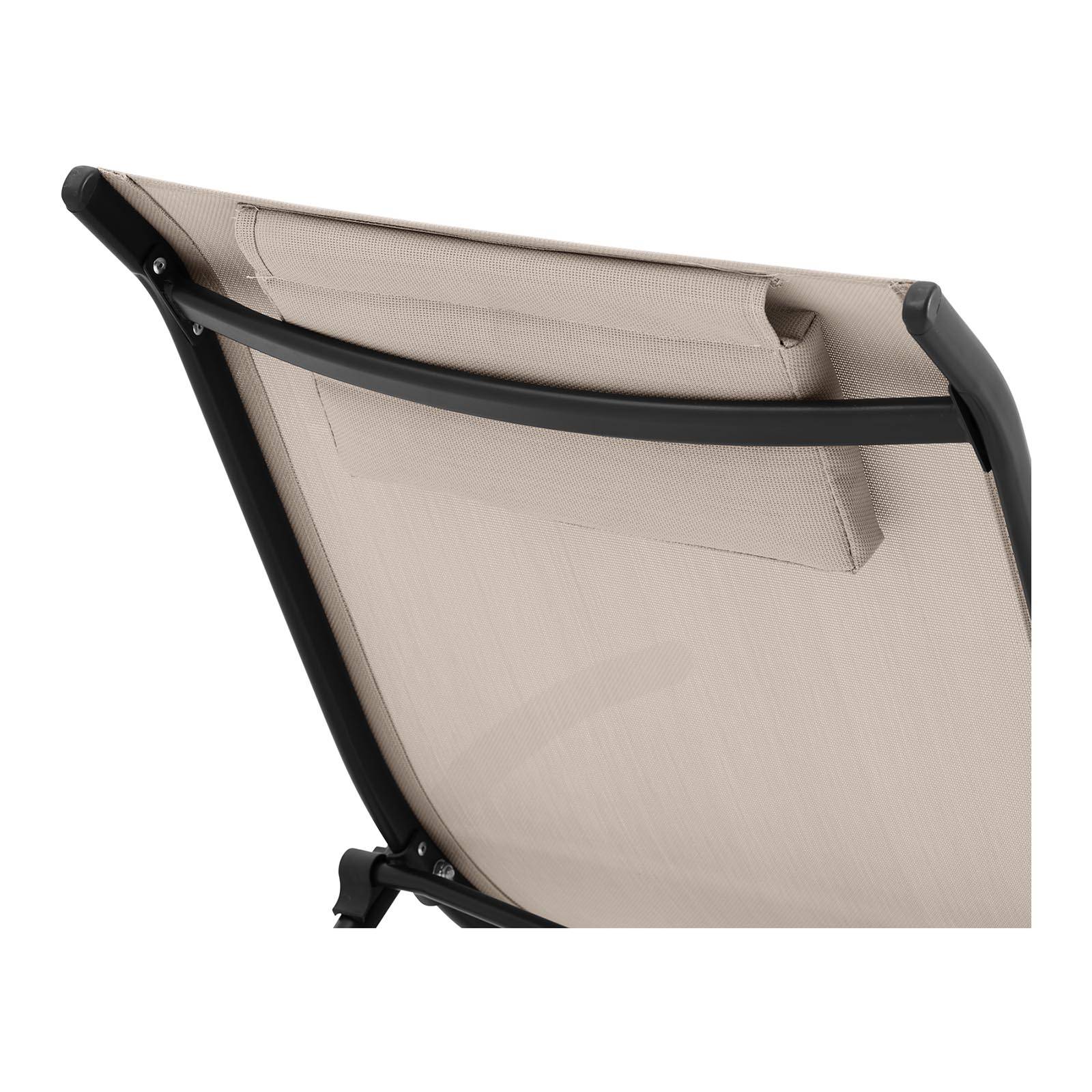 Helloshop26 - Bain de soleil transat en acier ondulée beige - Image 2