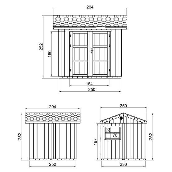 Timbela - Abri de Jardin Qualité Premium 5,9 m² - H252x250x294 cm avec un sol et des bardeaux bitumineuxs - Timbela M913A-CAVERN STEEL - Image 5
