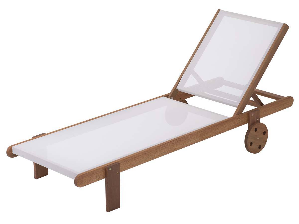 Bain De Soleil En Bois Exotique "saïgon" - Maple - Ecru - Lot De 4 -habitat Et Jardin - Image 2