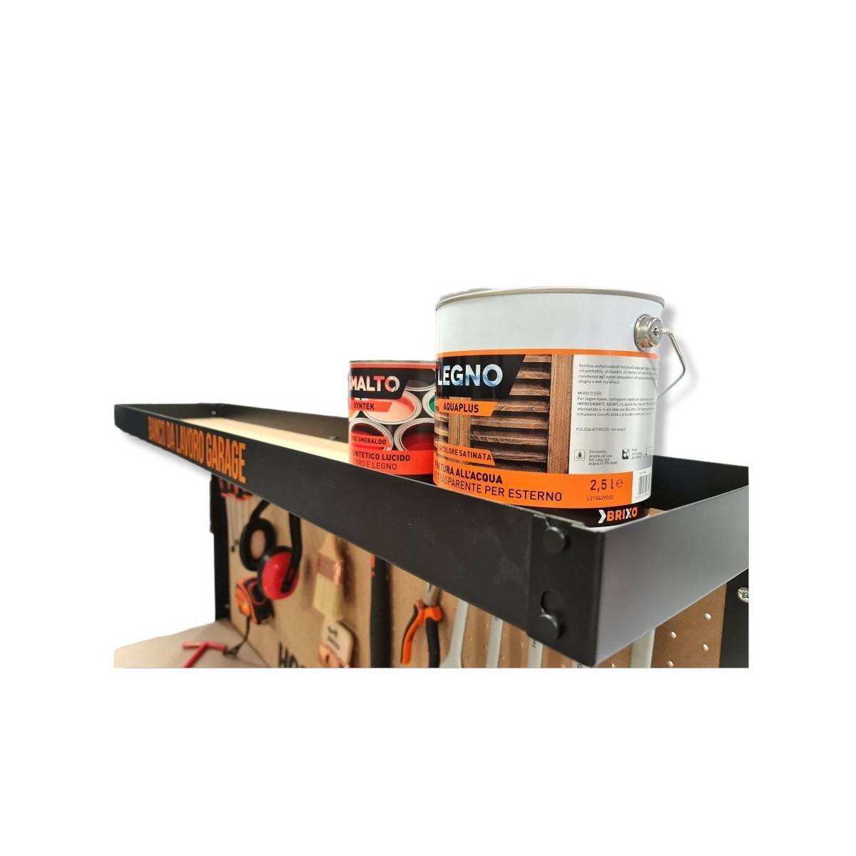 Etabli de garage avec tiroir Panneau perforé et étagère L120 xP60 x H150 cm Charge max 230 kg - Image 10