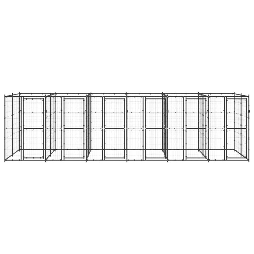 Helloshop26 - Chenil extérieur cage enclos parc animaux chien extérieur acier 14,52 m² - Image 3