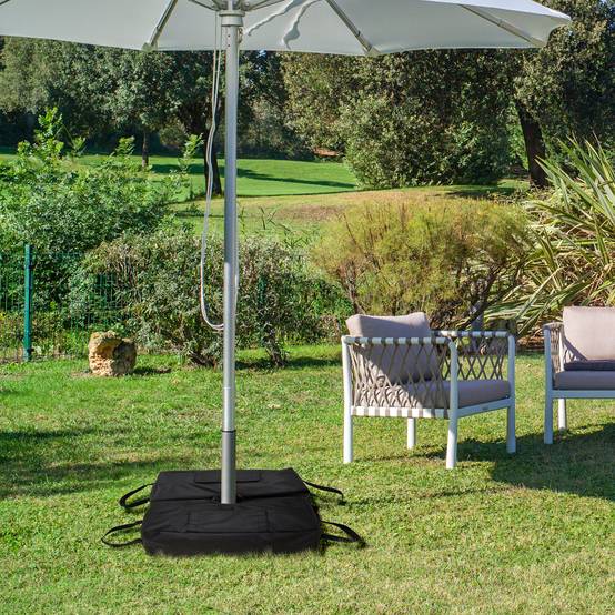 Lot 2 Sacs Lestage Tissu Oxford Pliables Jardin Base Parasol Remplissage Sable 50kg Noir - ComfortXL Outdoor Living - Image 4