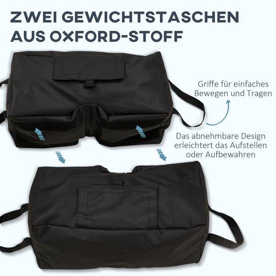Lot 2 Sacs Lestage Tissu Oxford Pliables Jardin Base Parasol Remplissage Sable 50kg Noir - ComfortXL Outdoor Living - Image 6