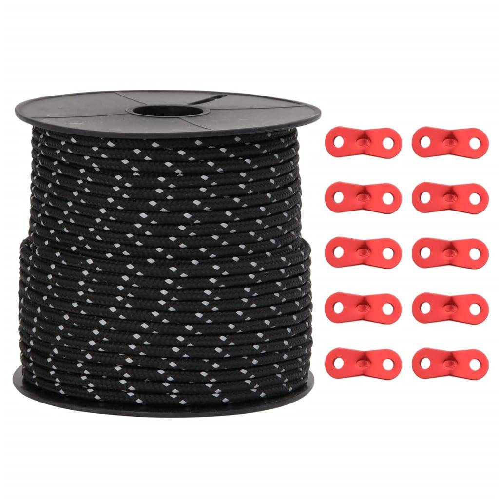 Corde de haubanage de tente avec bandes réfléchissantes et clés Maison Chic - Image 1