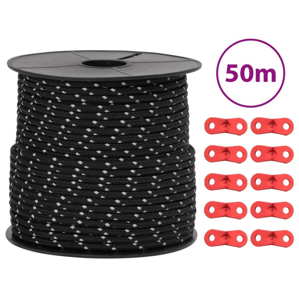 Corde de haubanage de tente avec bandes réfléchissantes et clés Maison Chic - Image 2