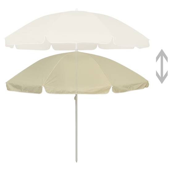 Parasol de plage polyester jaunes sable 240 x 240 x 220 cm, Poids:2.1kg - PANGIVO - Image 2