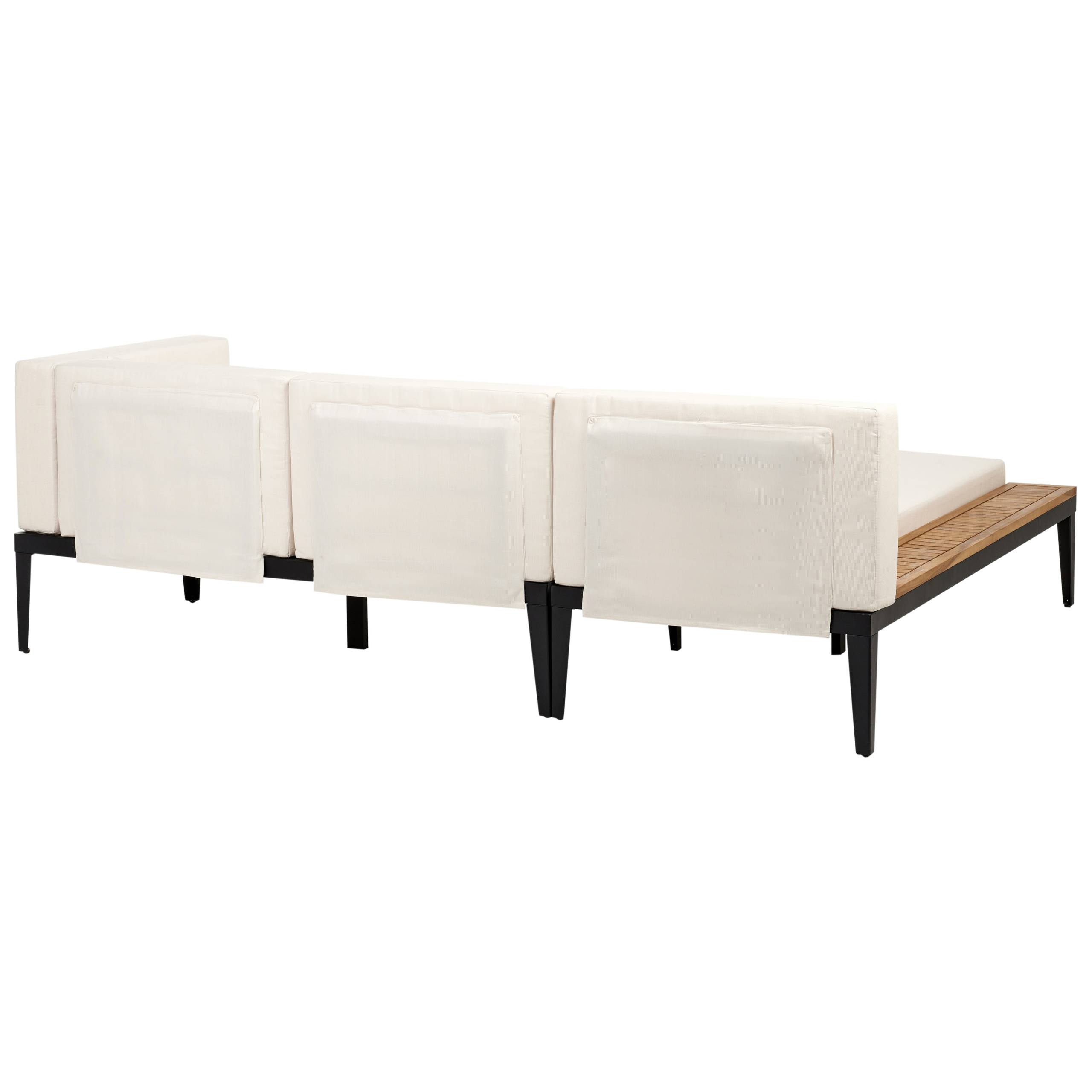 Canapé d'angle en bois avec table basse - Image 4
