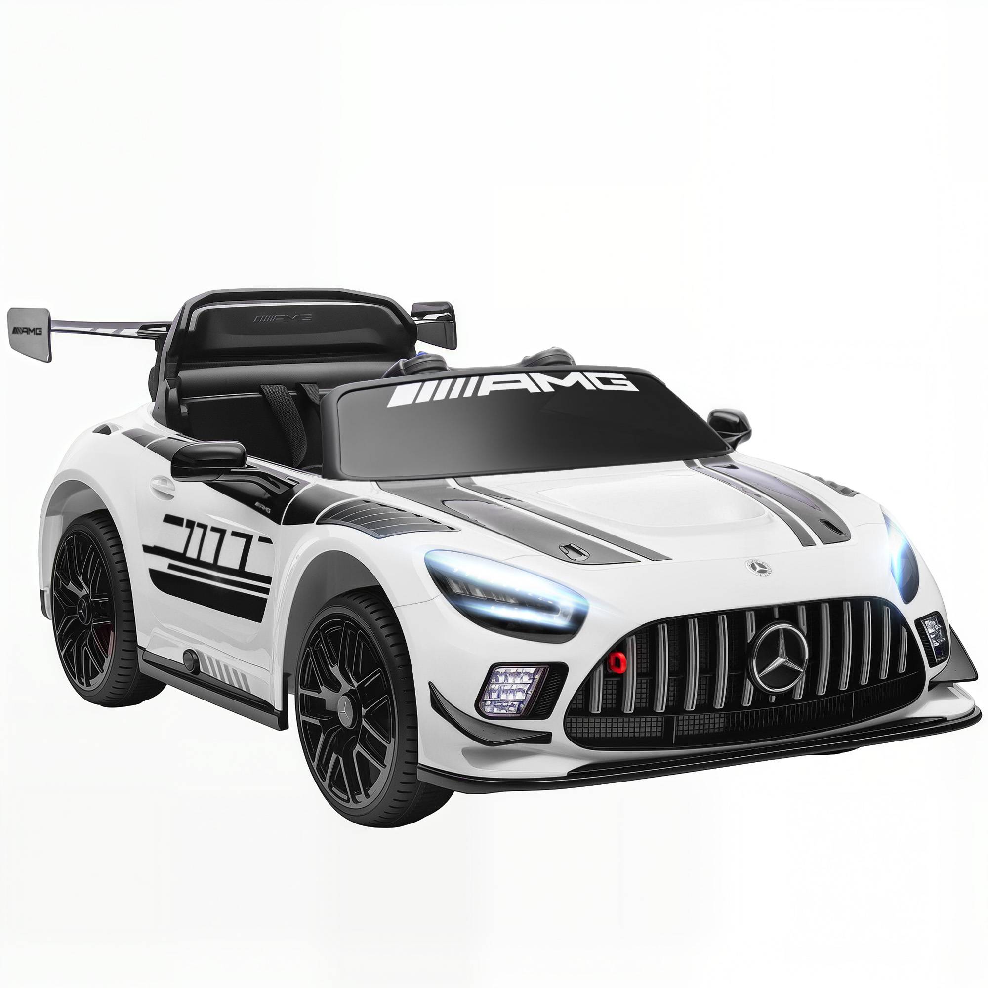 12V Lamborghini Voiture Electrique Enfants avec Télécommande 2,4G, Véhicule avec LED & Musique, Mode Bascule, Charge 30kg pour 3-8 Ans