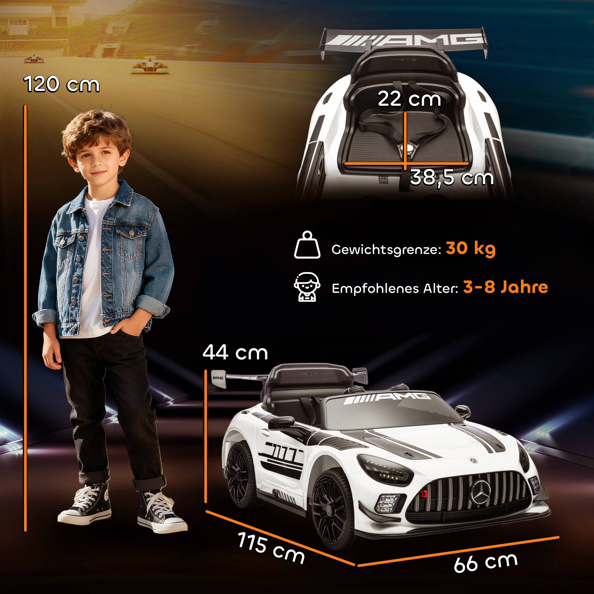 Voiture électrique Mercedes pour enfants, batterie 12V, phares LED, fonction musicale, klaxon, 3-8 ans, blanche - Image 5