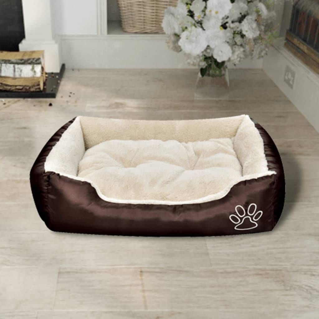 Panier pour chien tissu Oxford marron et beige 65 x 48 x 18 cm - PANGIVO - Image 2