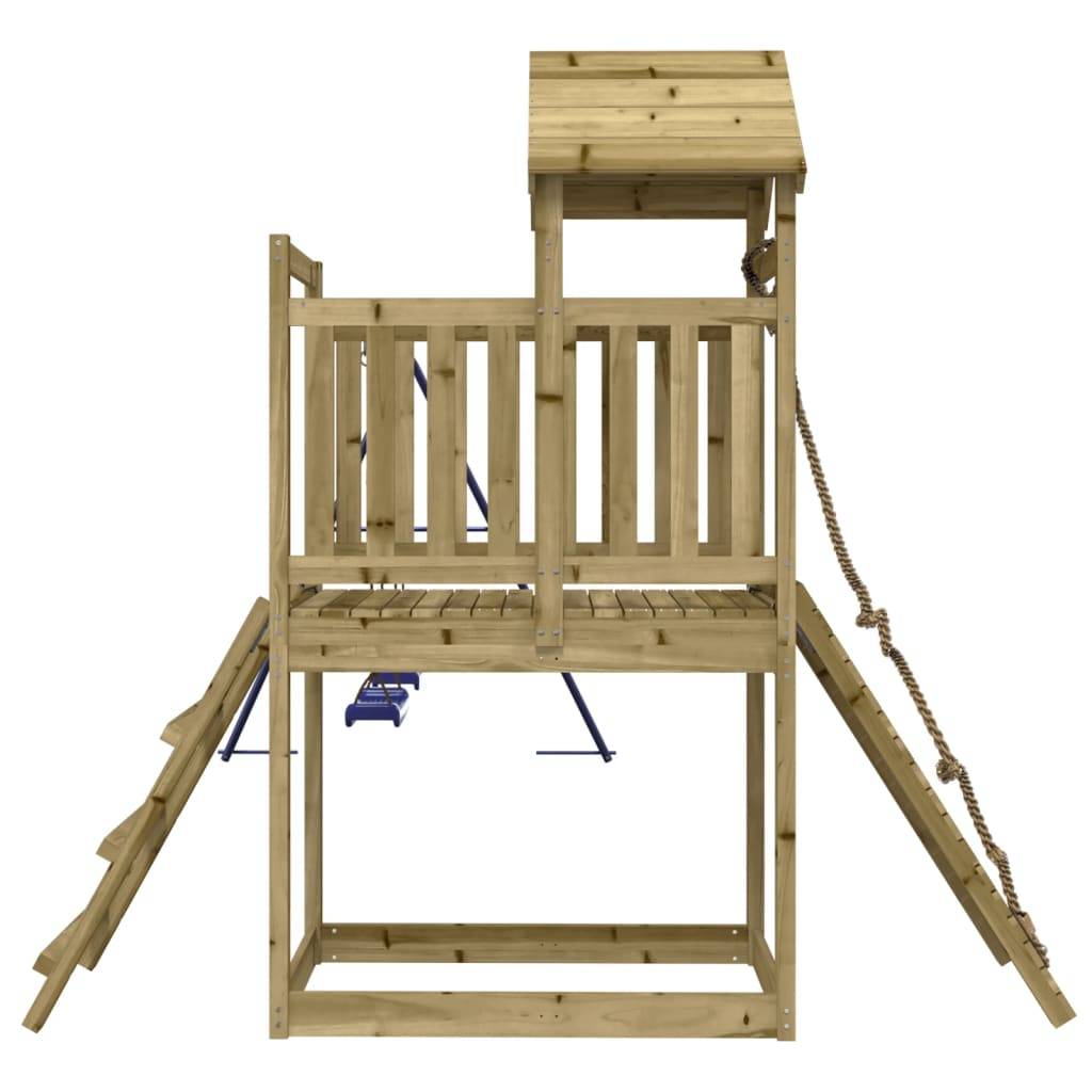 Helloshop26 - Aire de jeux d'extérieur balançoires toboggan portiques robuste jeux jardin 313 x 248 x 214 cm bois de pin imprégné - Image 4